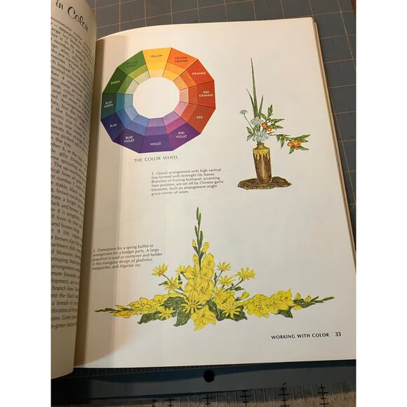 Sunset Flower Arranging by Tat 1968 JAPANESE FLORAL ARRANGMENT Vintage Book PB - Picture 7 of 9